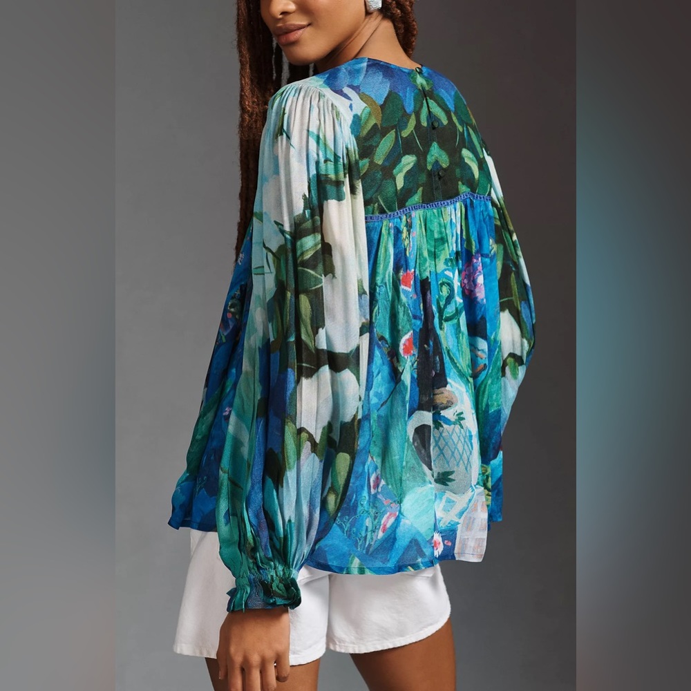 NWT Bl-nk Miranda Peasant Blouse by Anthropologie - Picture 3 of 4